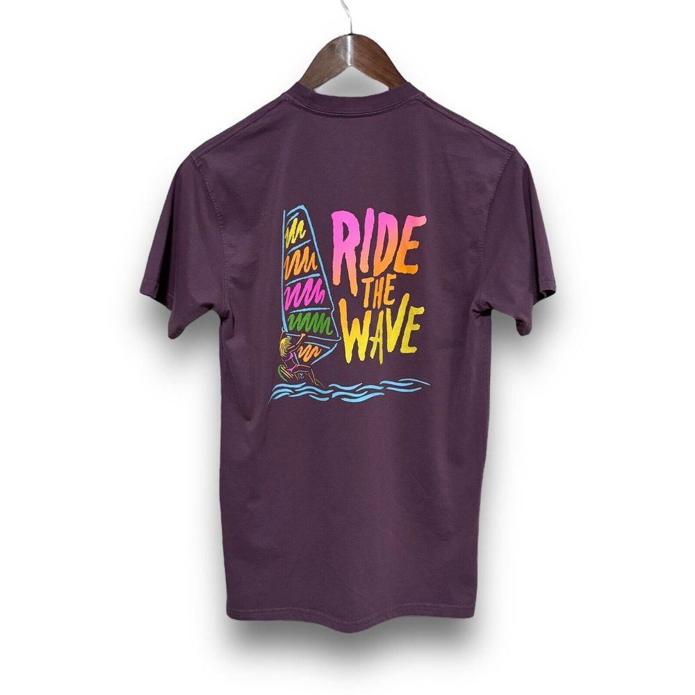 Rowdy Gentleman Men's Ride The Wave Graphic Pocket T Shirt Purple Size S 18x28